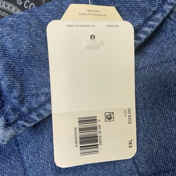 Sz 2XL Levi's Workwear Overshirt Quilted Denim Jacket Shacket Men's MSRP $128 - Picture 3 of 11